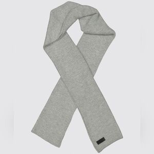 Two Blind Brother Ribbed Knit‎ Scarf Angora Blend Neutral Cozy Unisex Gray NWT